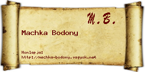 Machka Bodony névjegykártya